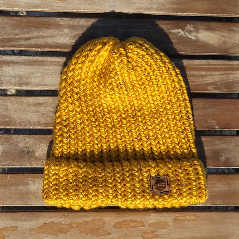 Handmade Sunrise Gold Winter Beanie - Souvenir Shop