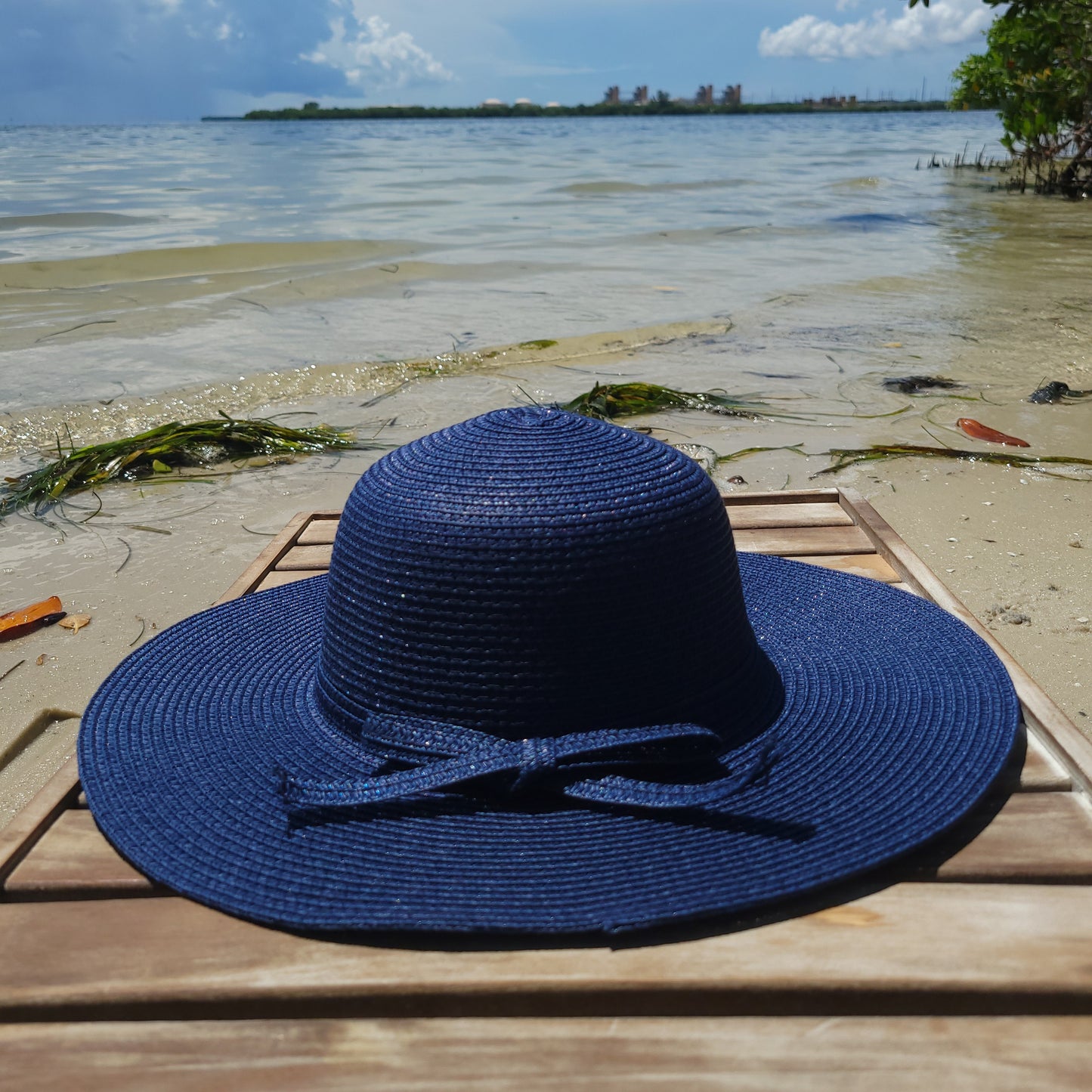 Women's Hepburn Straw Beach Hat - Royal Blue
