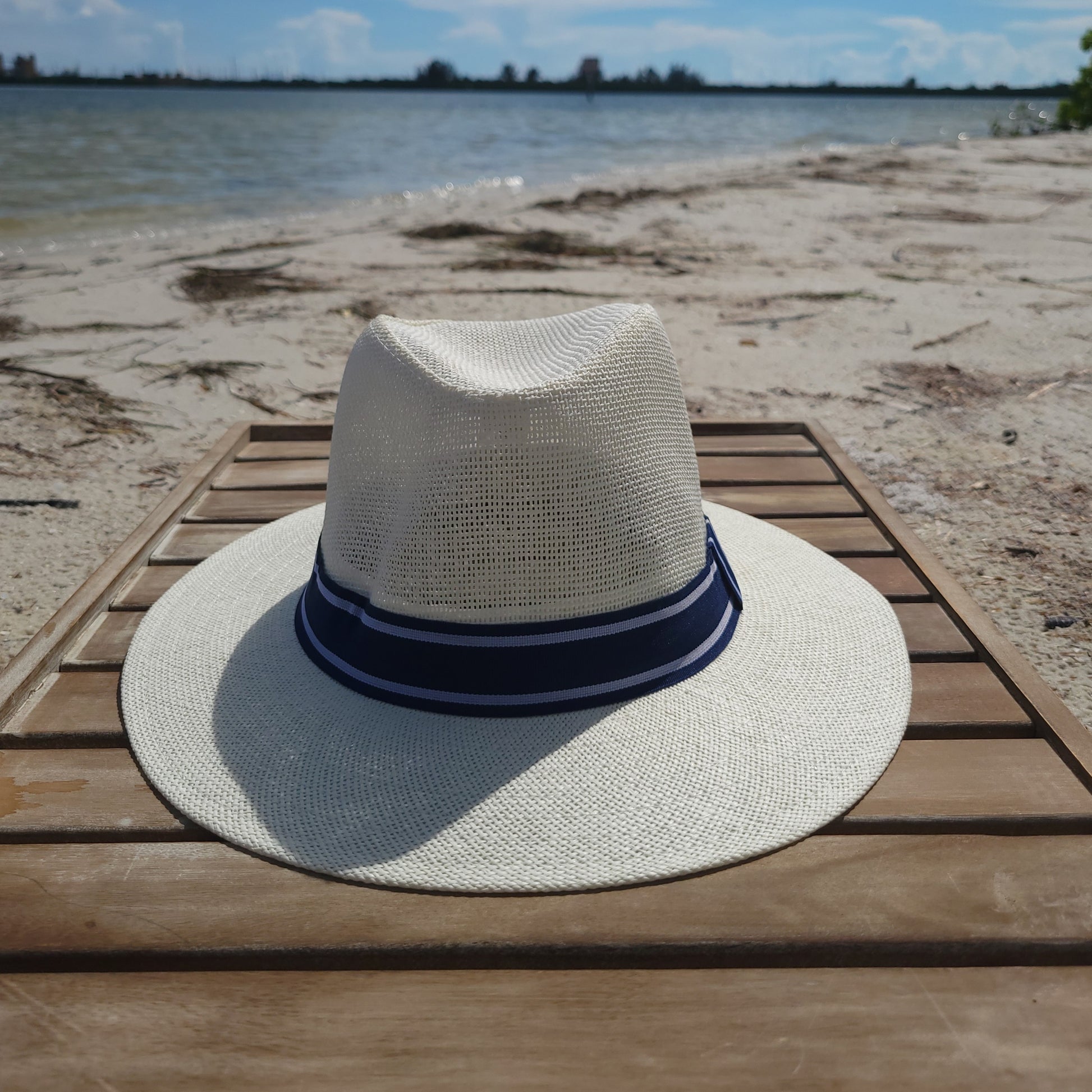 Panama Style Summer Straw Hat - Cream White