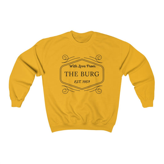 Cozy 'With Love' Crewneck Sweatshirt - Gold Front