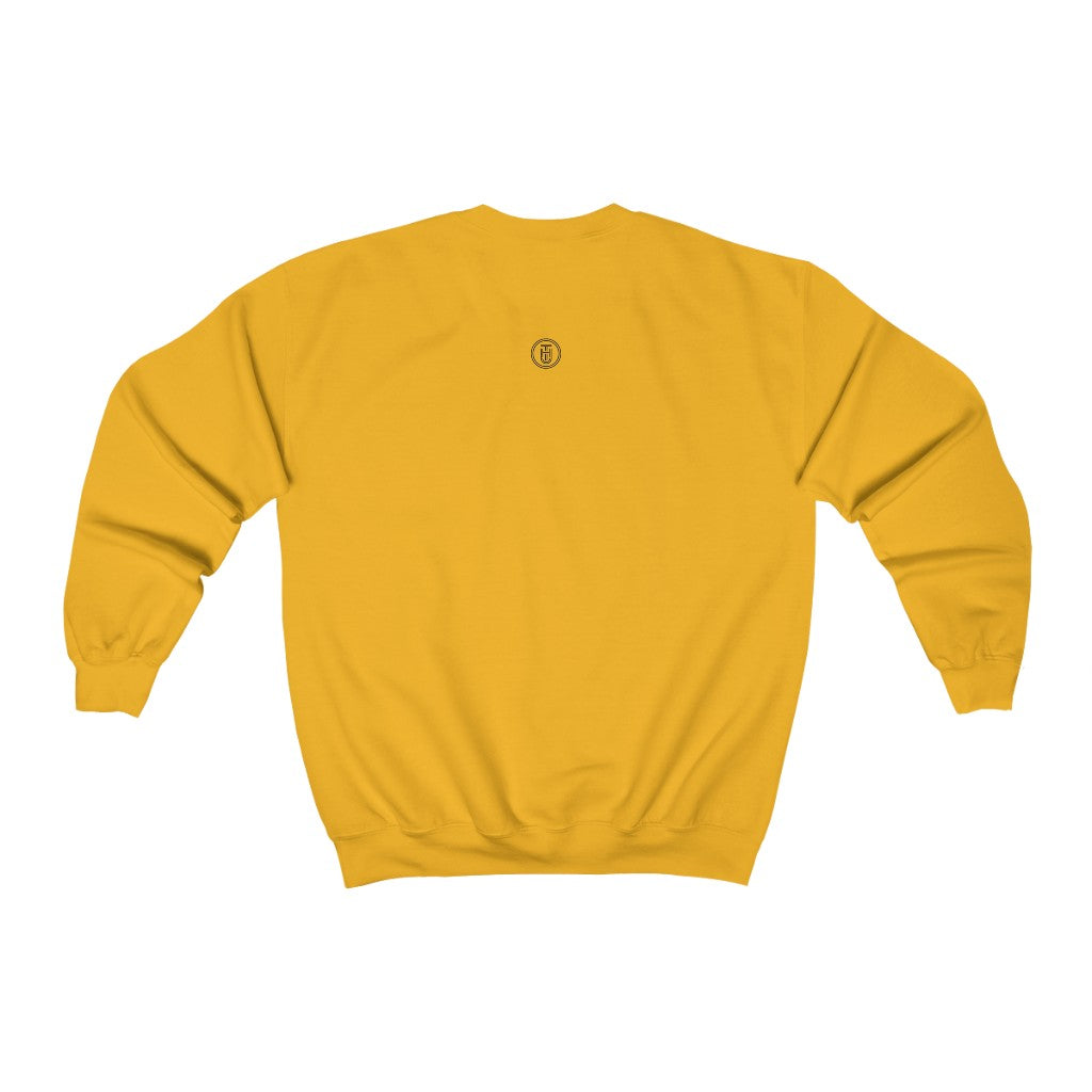 Cozy 'Burg Vibes' Crewneck Sweatshirt - Marigold Back