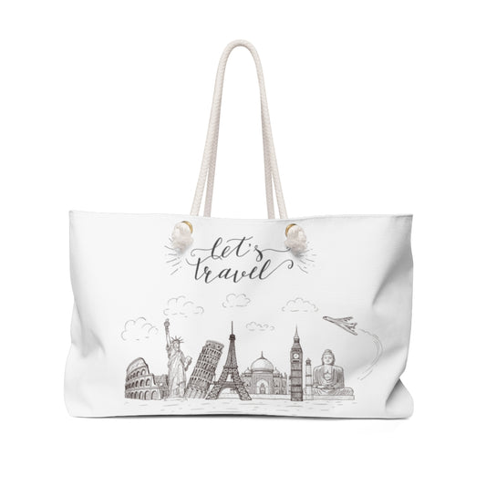 Oversized 'Let's Travel' Beach Bag