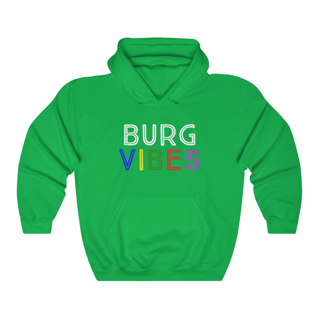 Cozy 'Burg Vibes' Hoodie - Green Front