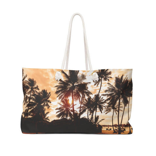 Oversized Sunset Palms Beach Bag