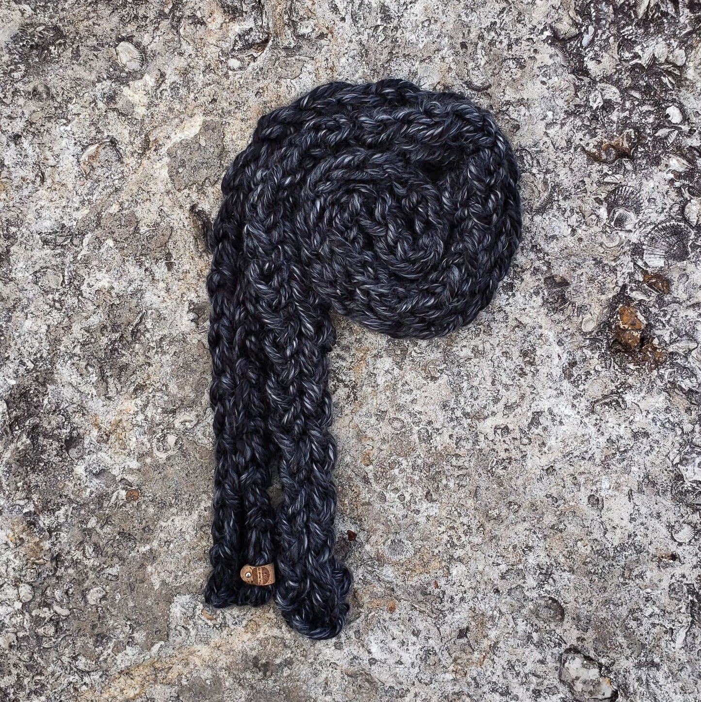 Cashmere soft charcoal black scarf