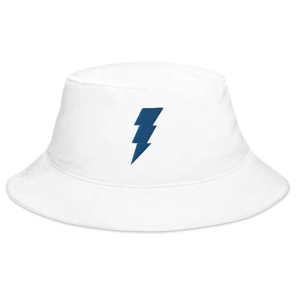 White Out Bolts Bucket Hat - Navy - The Hook Up