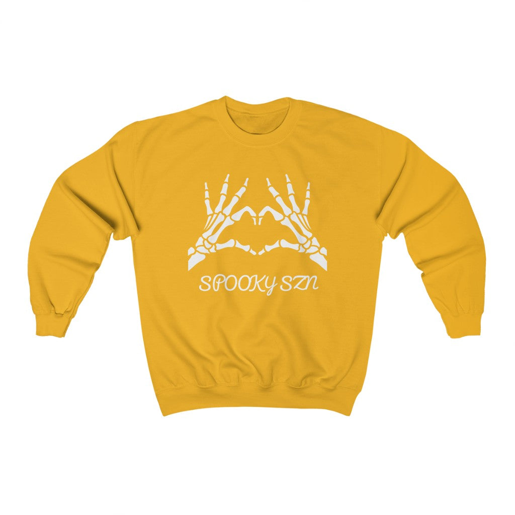 Cozy "Spooky Szn' Skeleton Crewneck - Gold Front