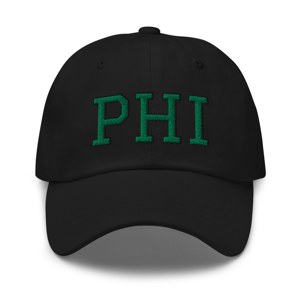 Philly Script Sports Hat - Black Front