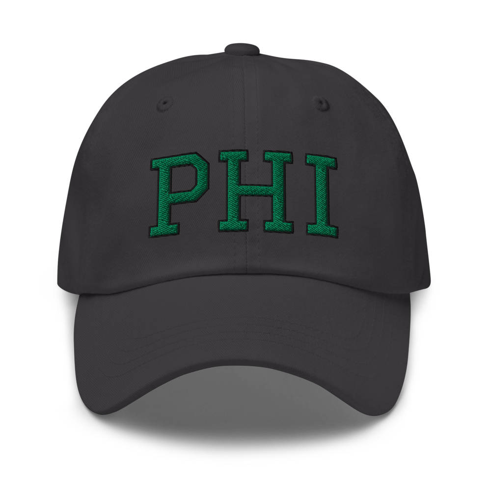 Philly Script Sports Hat - Grey Front