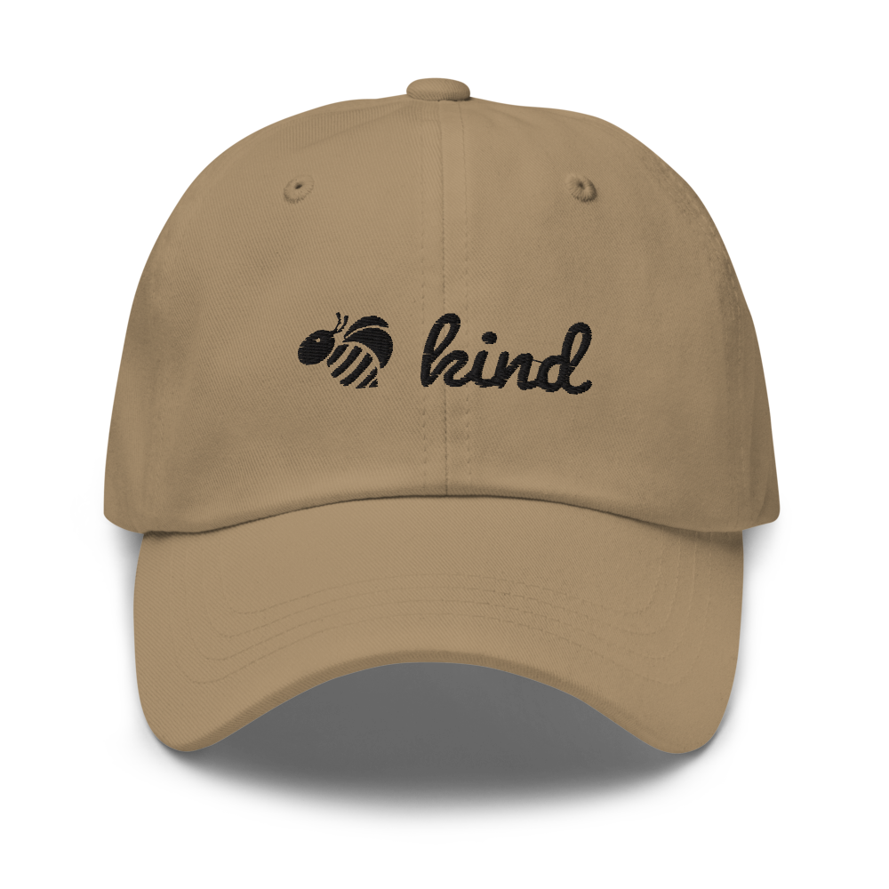 Bee Kind Novelty Hat - Khaki Front