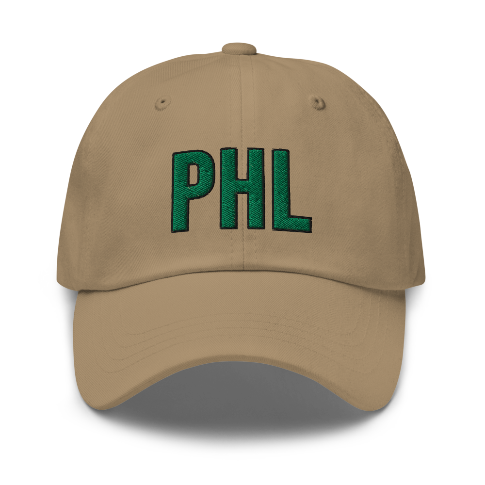 PHL Script Sports Hat - Khaki Front