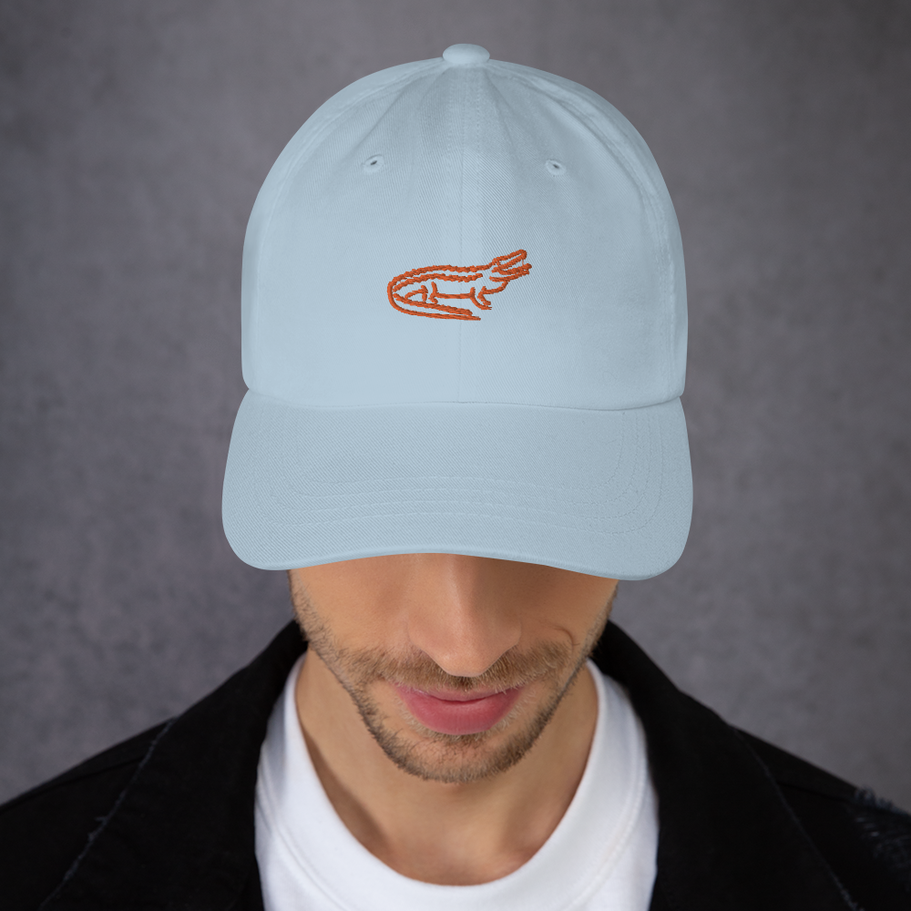 Man wearing Gator Silhouette Sports Hat - Light Black Front