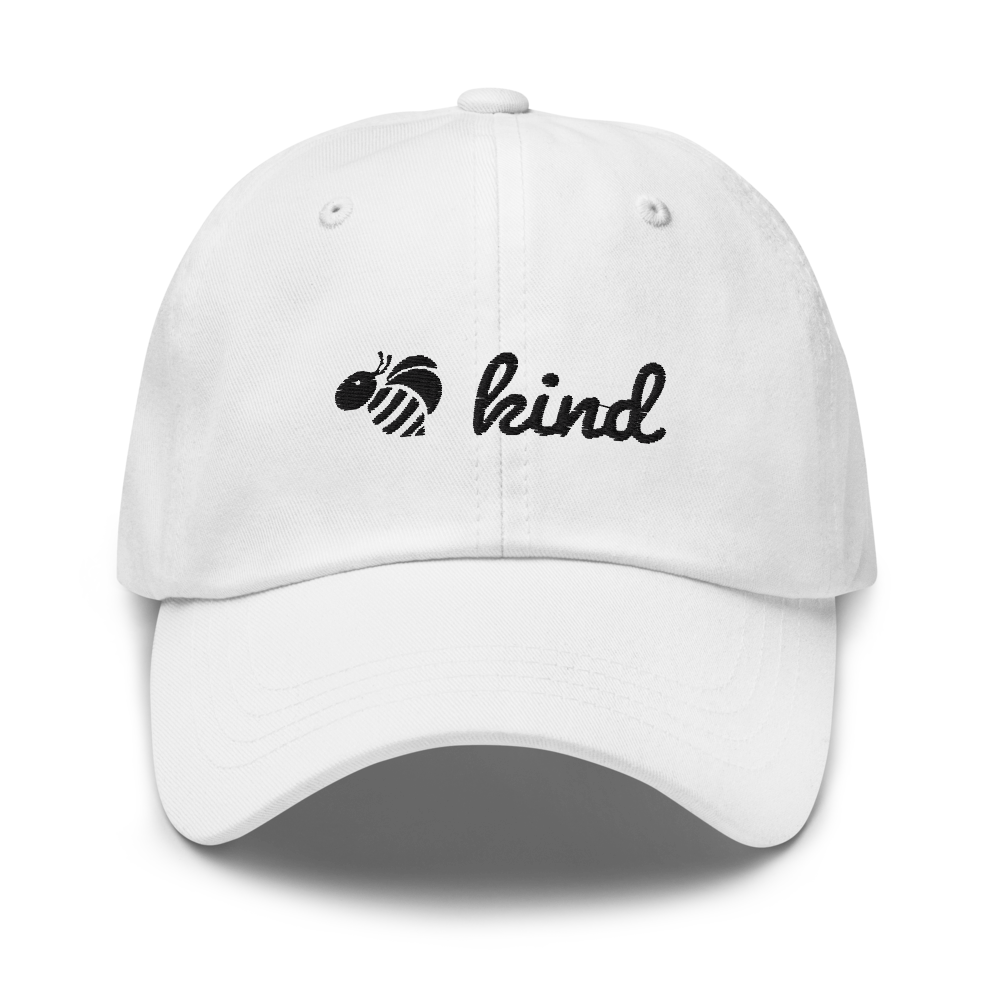 Bee Kind Novelty Hat - White Front