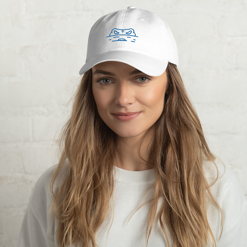 Woman wearing Gator Snout Sports Hat - White Front 