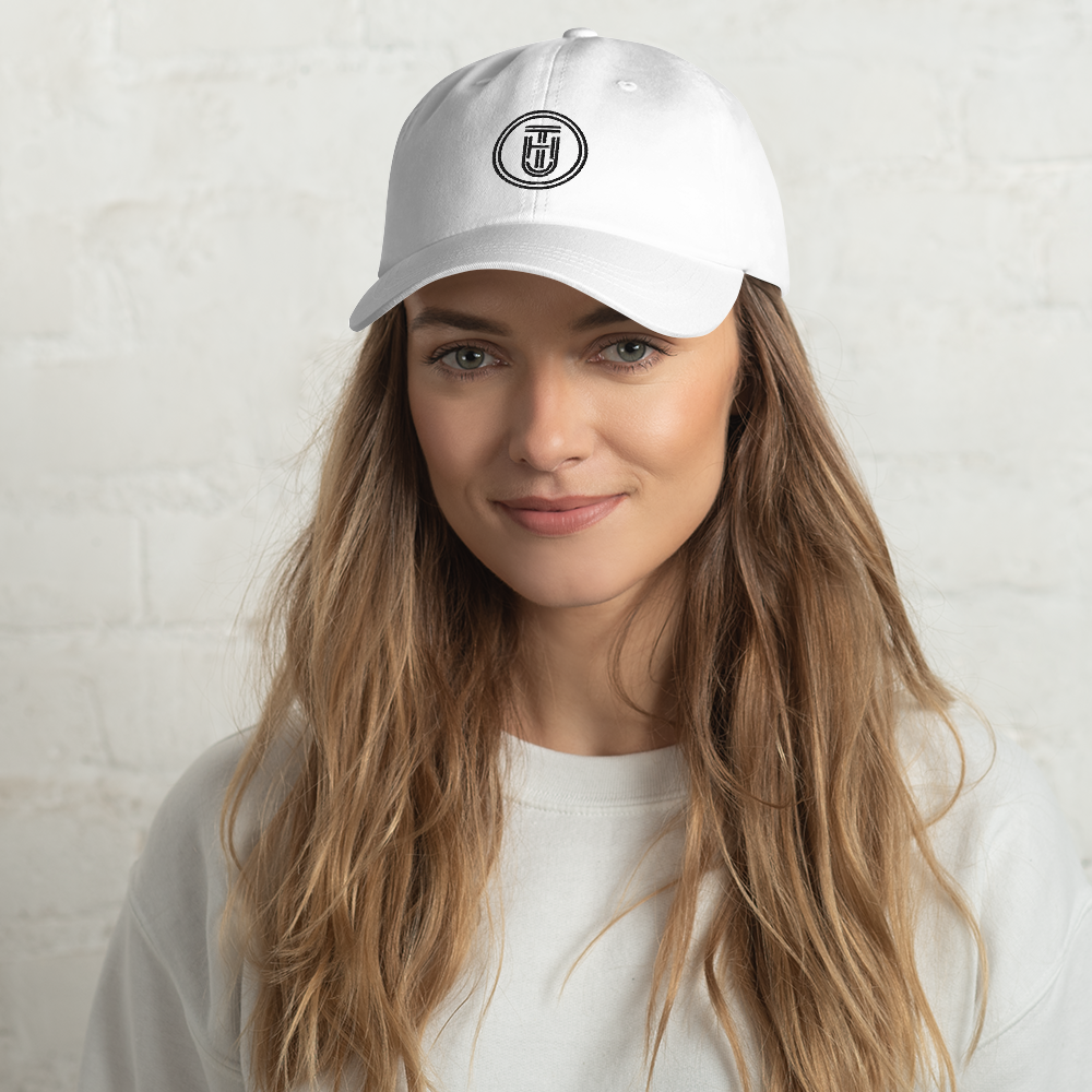 Woman wearing Cotton Sports Sun Hat - White Front