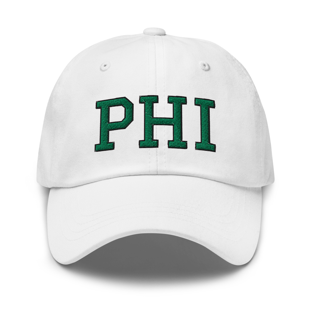 Philly Script Sports Hat - White Front