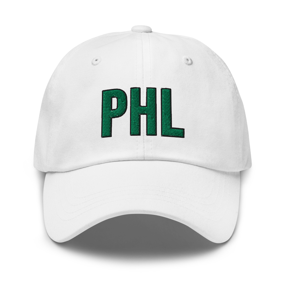 PHL Script Sports Hat - White Front