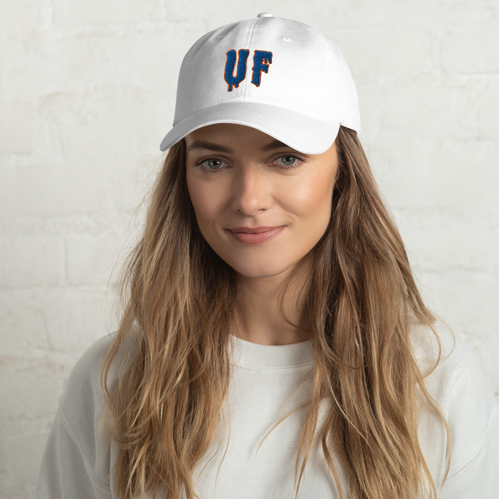 Woman wearing UF Ooze Hat - White