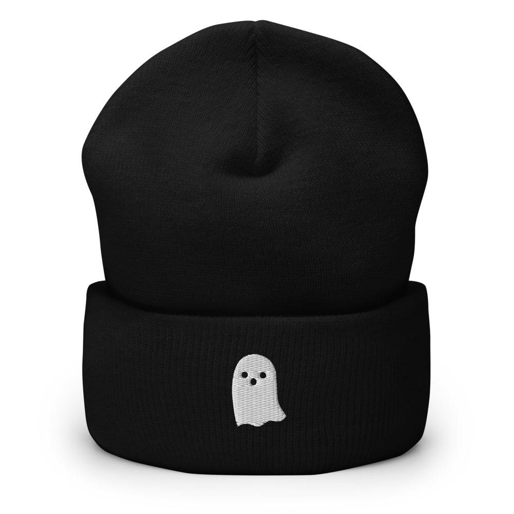 Cute Ghost Icon Beanie - Black Front
