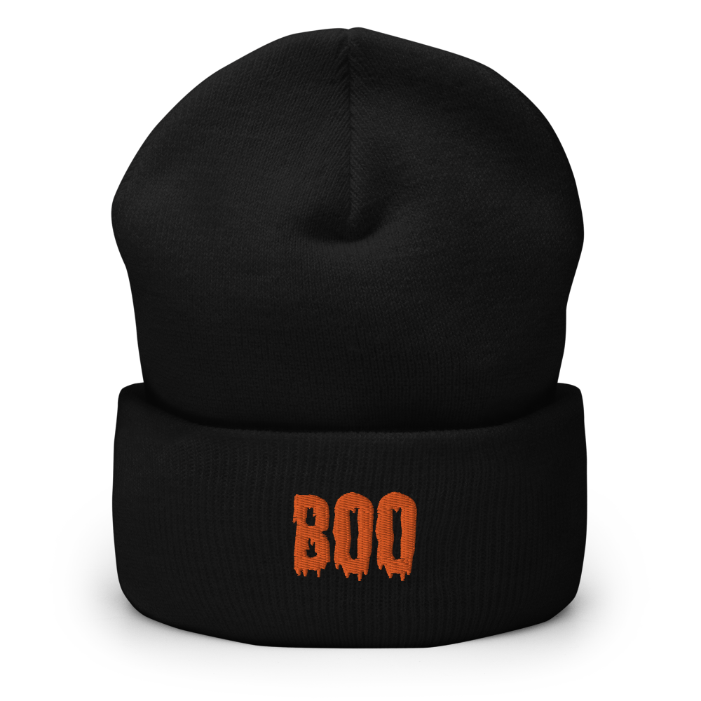 BOO Script Beanie - Souvenir Shop - Black Front
