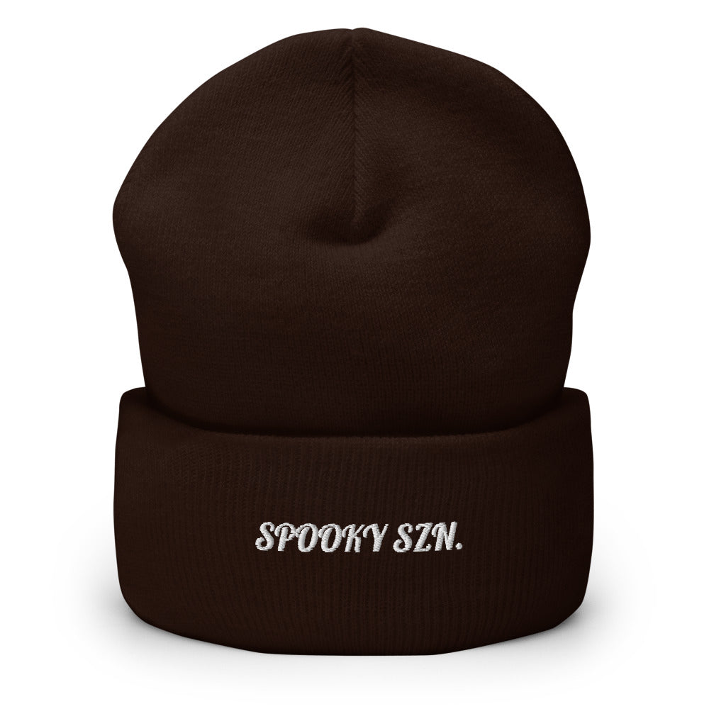 Spooky Szn Script Beanie - Souvenir Shop - Brown Front