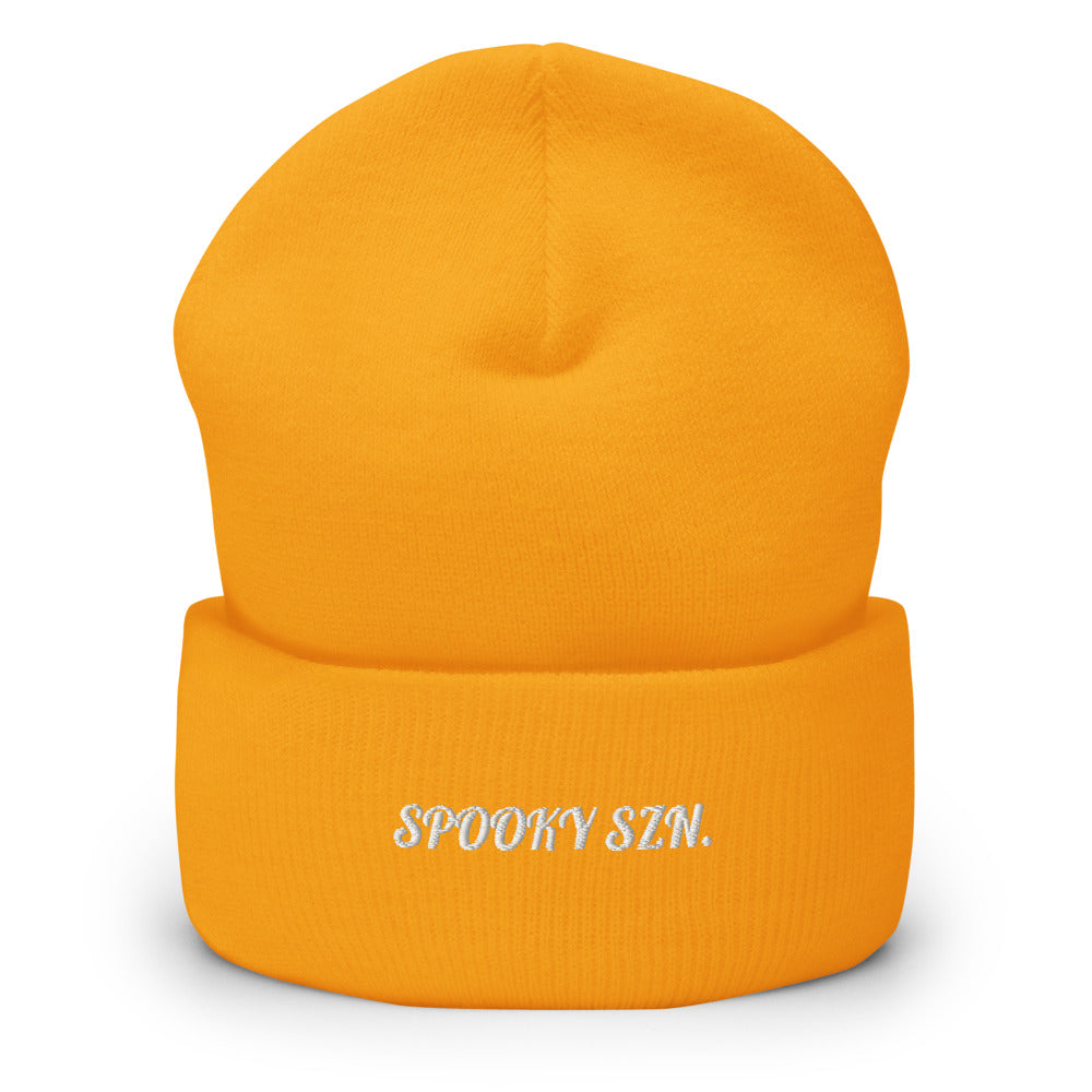 Spooky Szn Script Beanie - Souvenir Shop - Gold Front