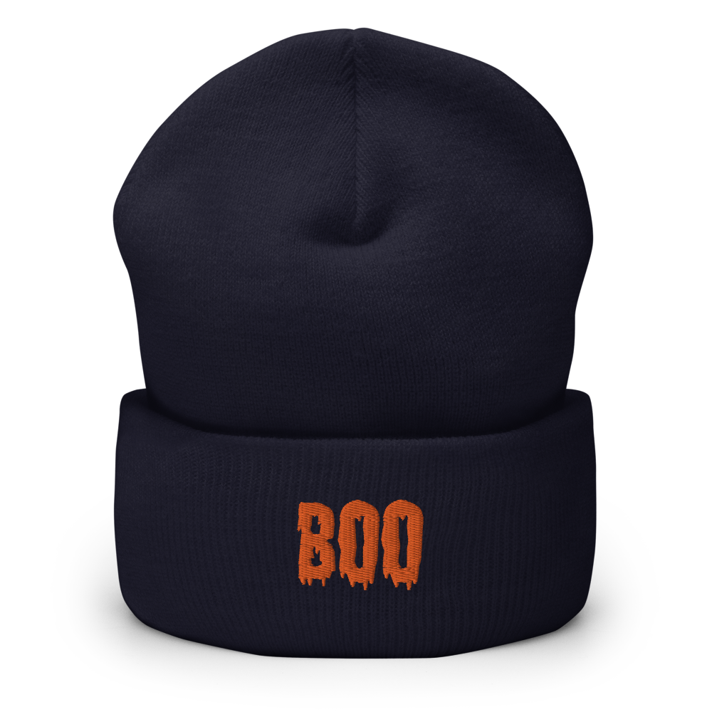 BOO Script Beanie - Souvenir Shop - Navy Front