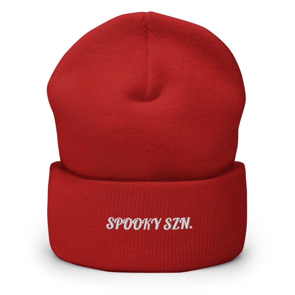 Spooky Szn Script Beanie - Souvenir Shop - Red Front