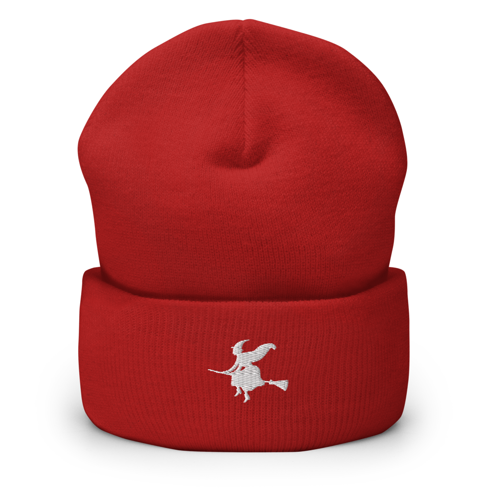 Witch & Broom Icon Beanie - Souvenir Shop - Red Front