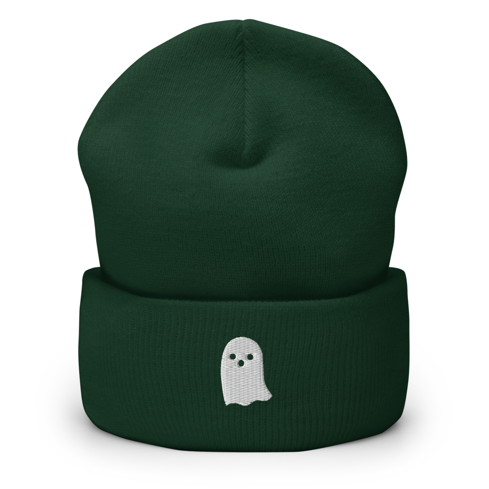 Cute Ghost Icon Beanie - Green Front