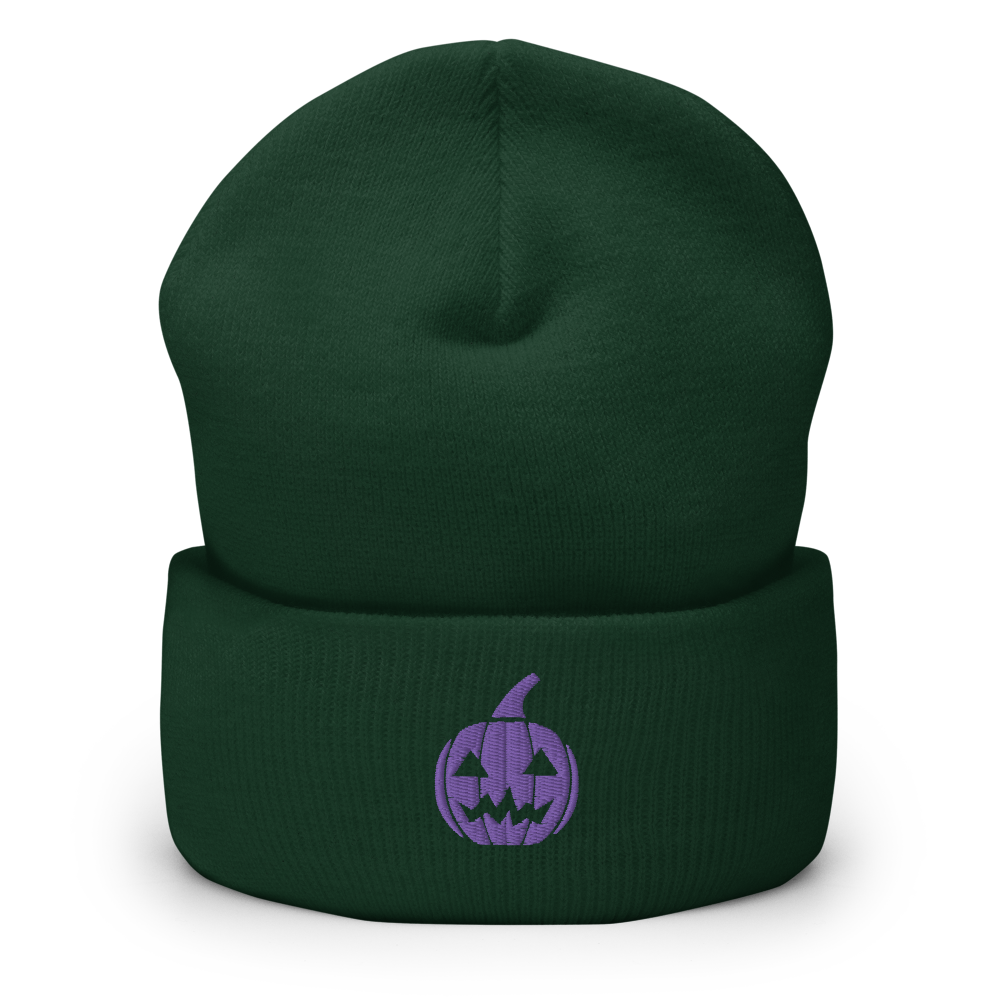 Retro Pumpkin Icon Beanie - Souvenir Shop - Green Front