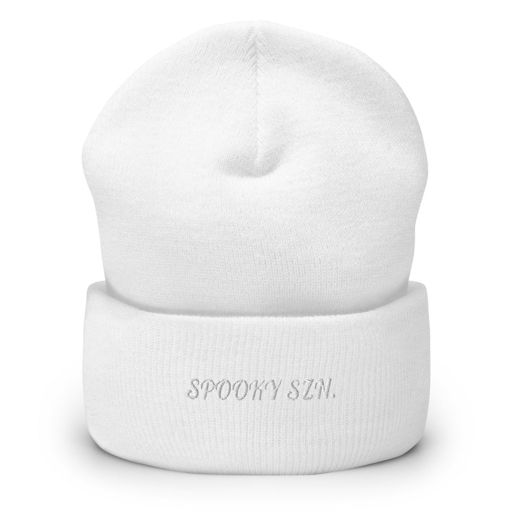 Spooky Szn Script Beanie - Souvenir Shop - White Front