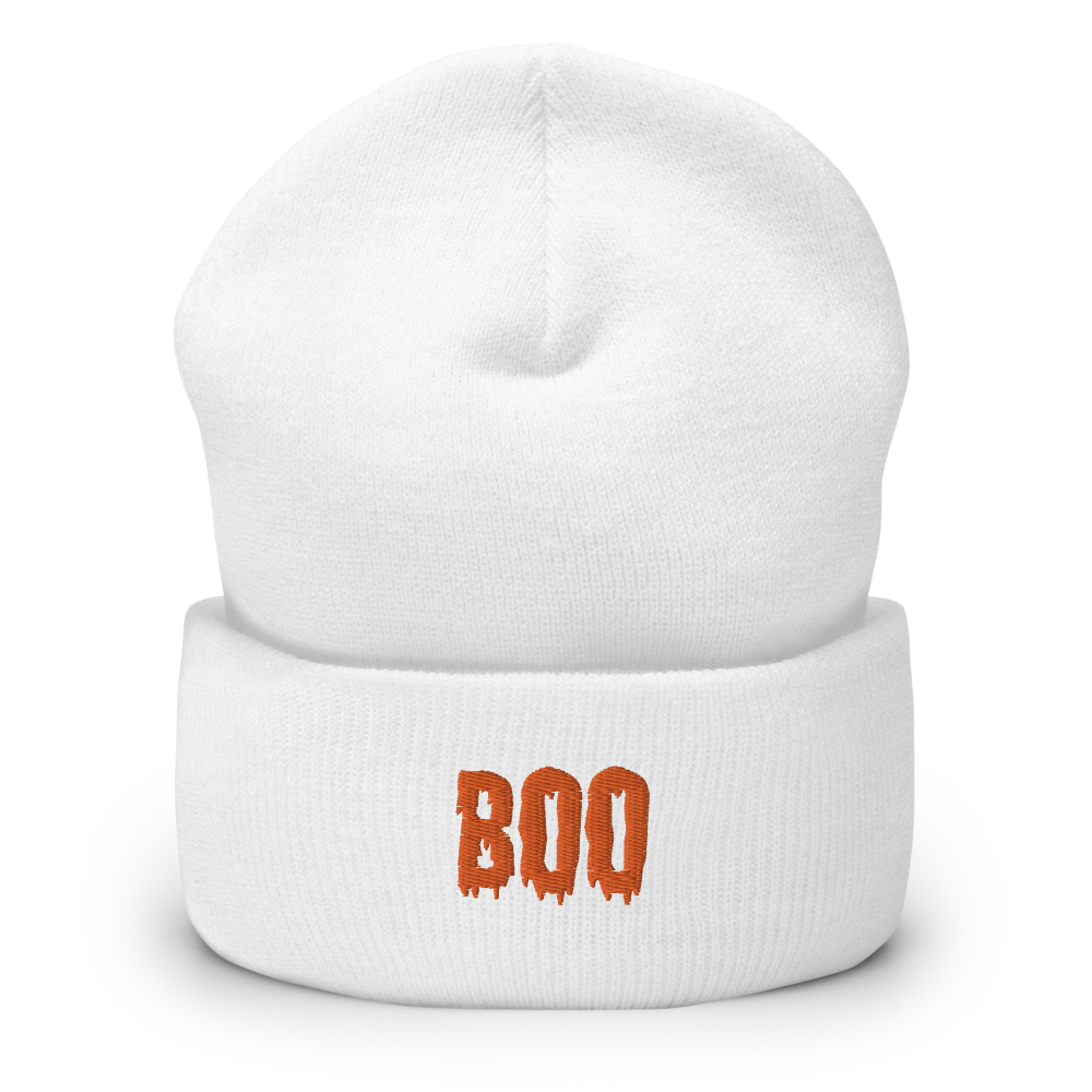 BOO Script Beanie - Souvenir Shop - White Front