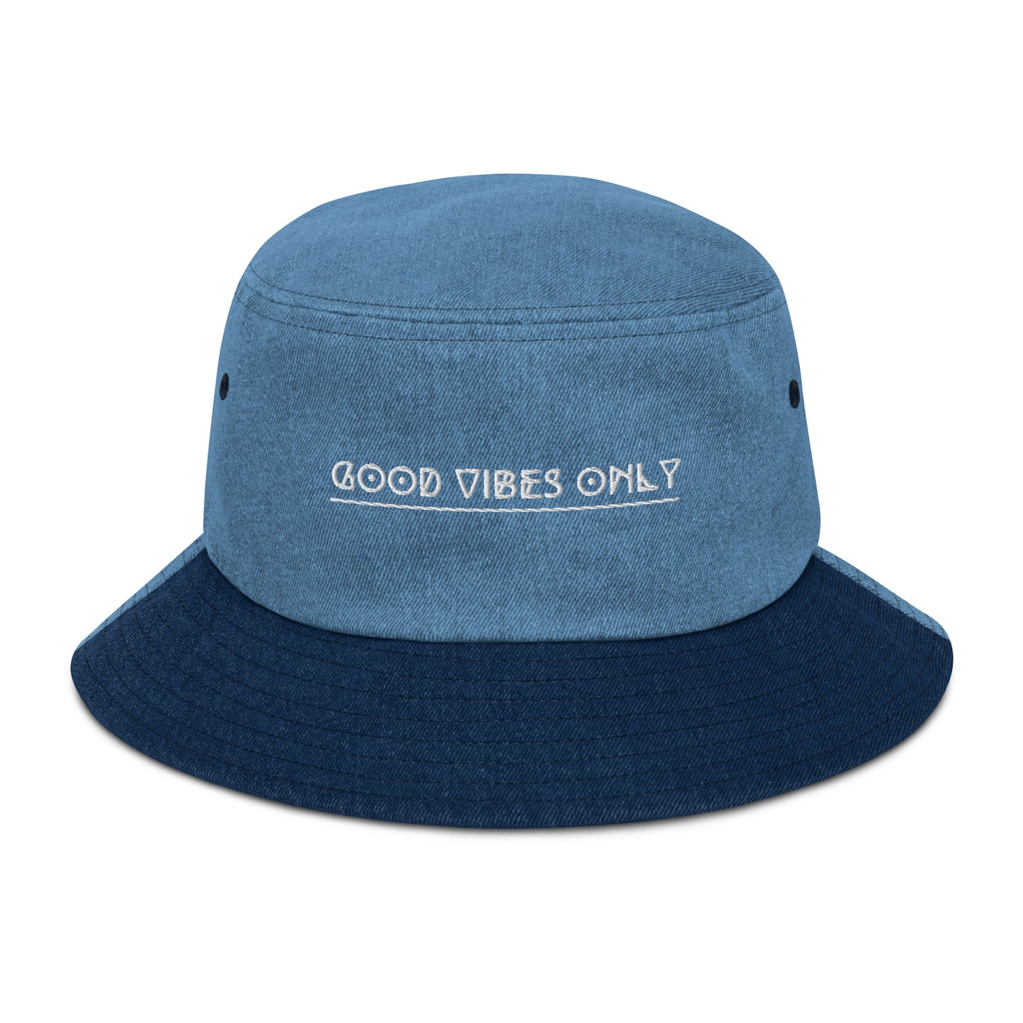 Good Vibes Only Bucket Hat - Light Denim
