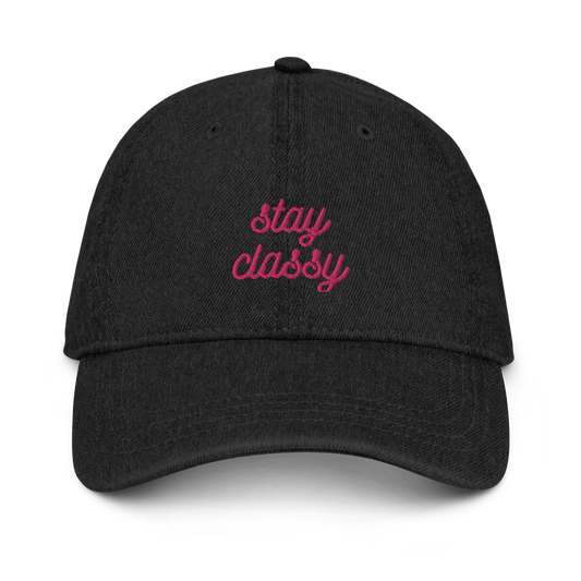 Denim Stay Classy Women's Hat - Black Front