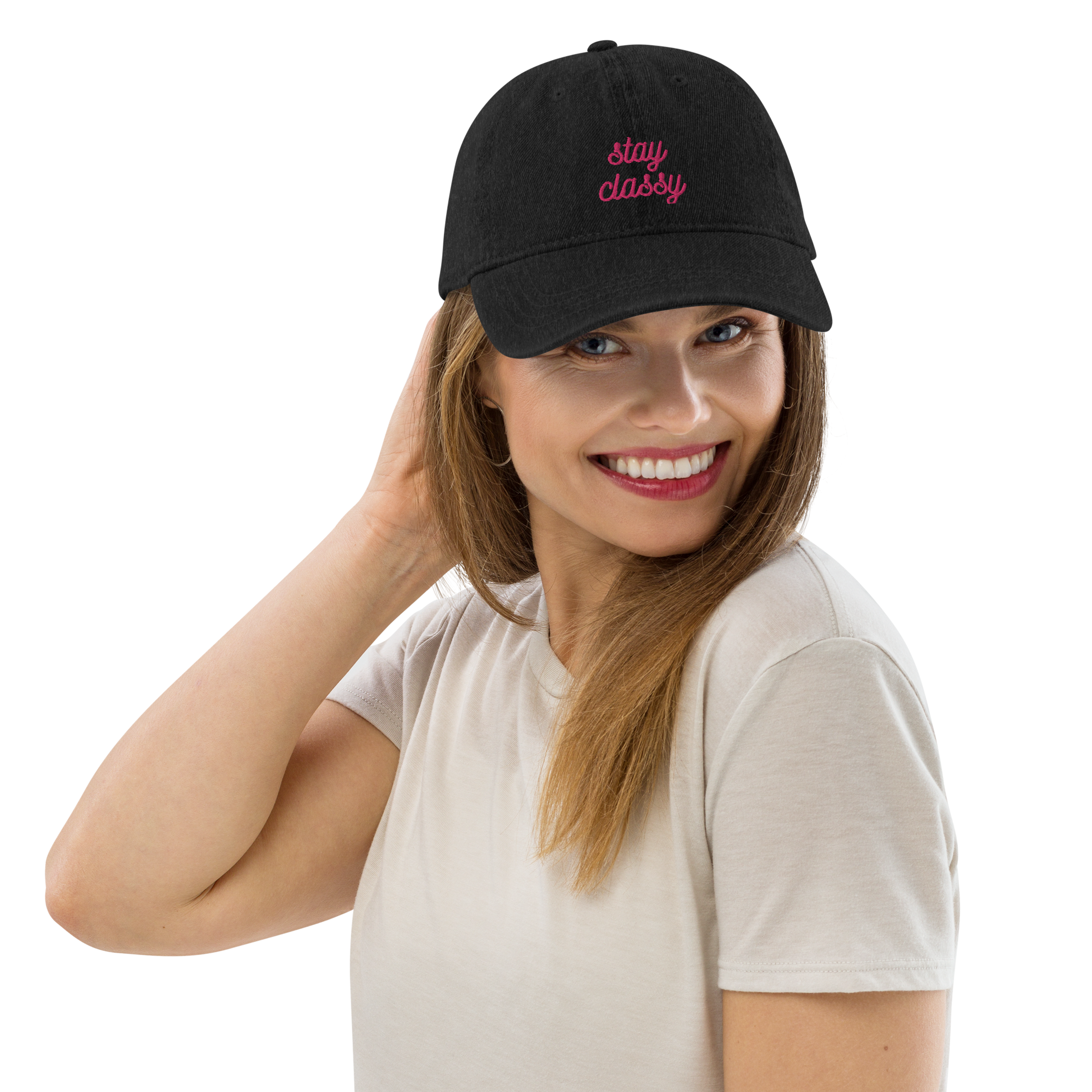 Denim Stay Classy Women's Hat - Black Front