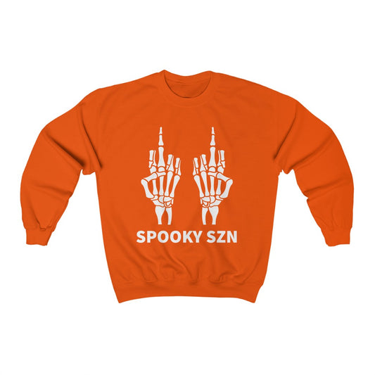 Cozy "Spooky Szn' Finger Crewneck - Orange Front