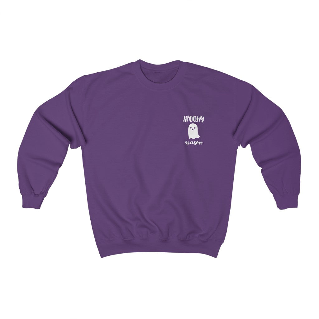 Cozy "Spooky Szn' Ghost Crewneck - Purple Front