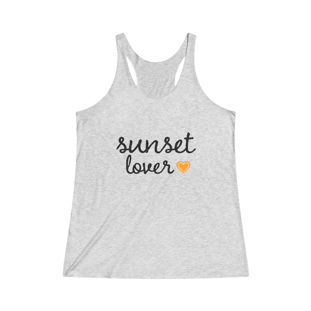 Sunset Lover Racerback Tank Top - White