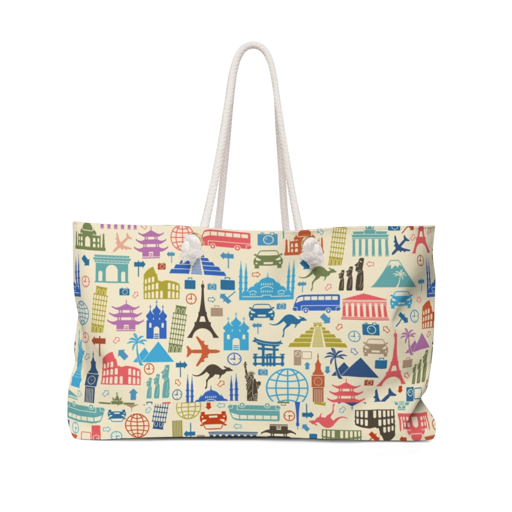 Oversized Travel Collage Beach Bag