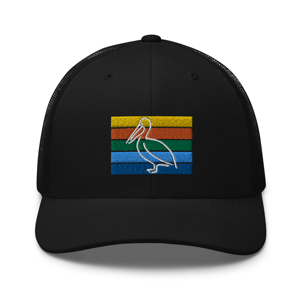 St. Petersburg Pelican Trucker Hat - Black Front