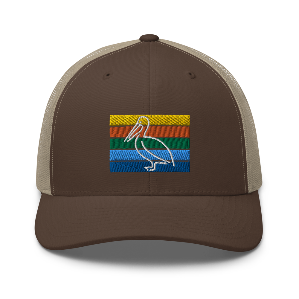 St. Petersburg Pelican Trucker Hat - Brown Front