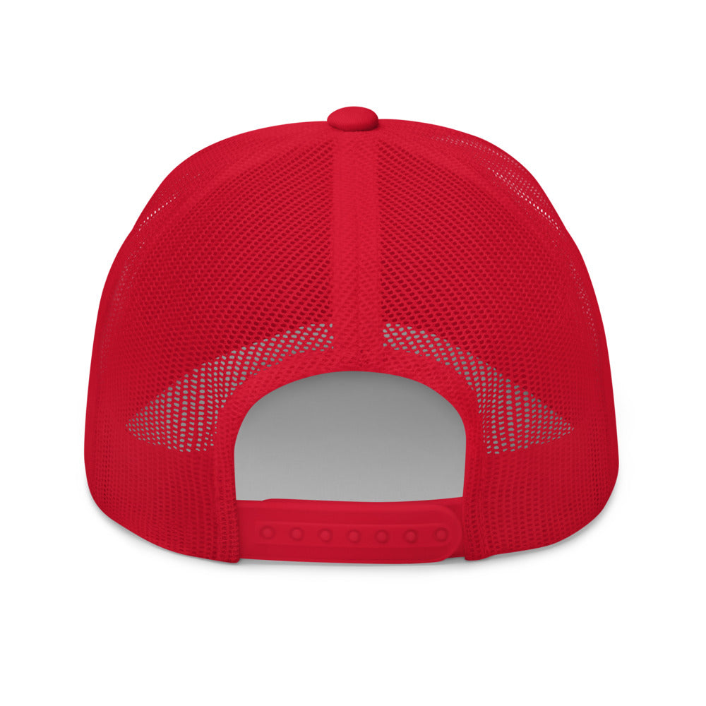 Smiley Mesh Trucker Hat - Red Back
