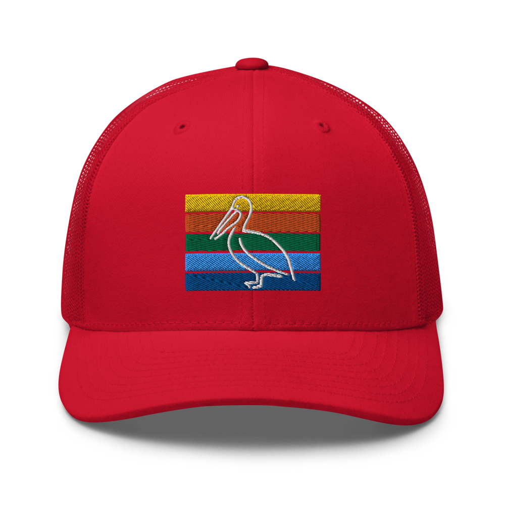 St. Petersburg Pelican Trucker Hat - Red Front