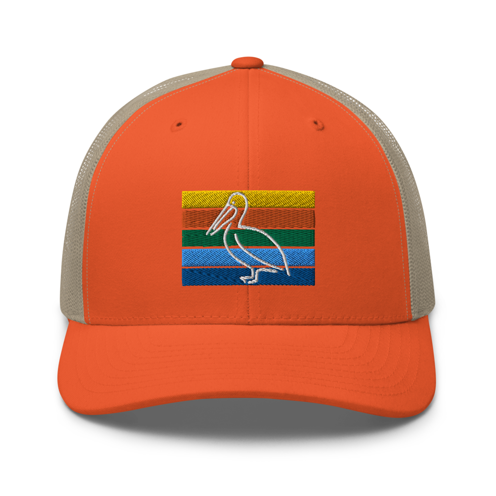 St. Petersburg Pelican Trucker Hat - Orange Front