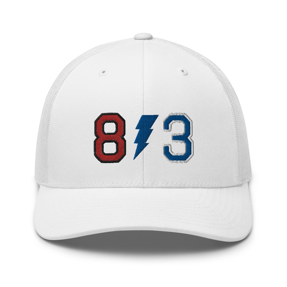 813 Mesh Trucker Hat - White Front