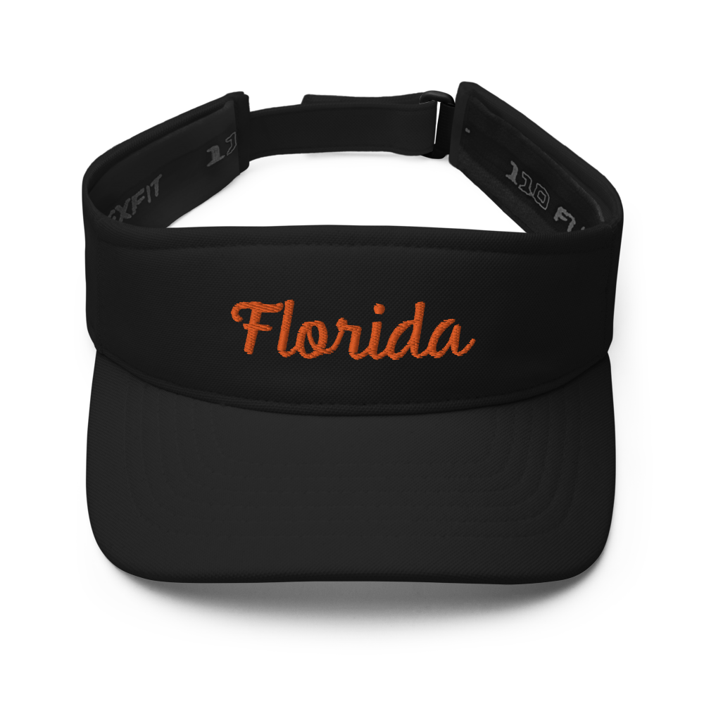 Florida Flexfit Sports Visor - Black Front