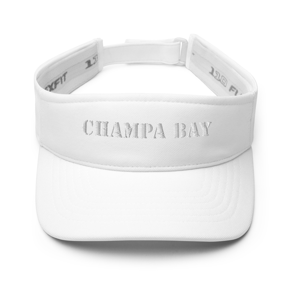 Champa Bay FLEXFit Sun Visor - Beach/Golf/Hiking/Sports White 